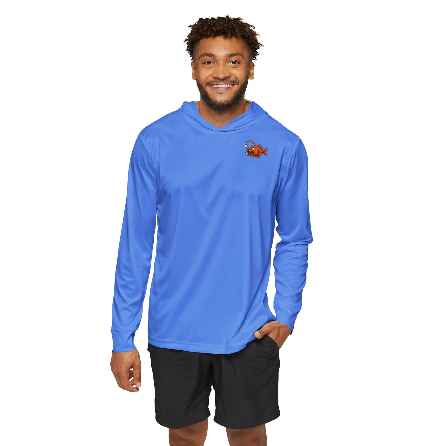 Angry George Hooded Performance Shirt- Blue