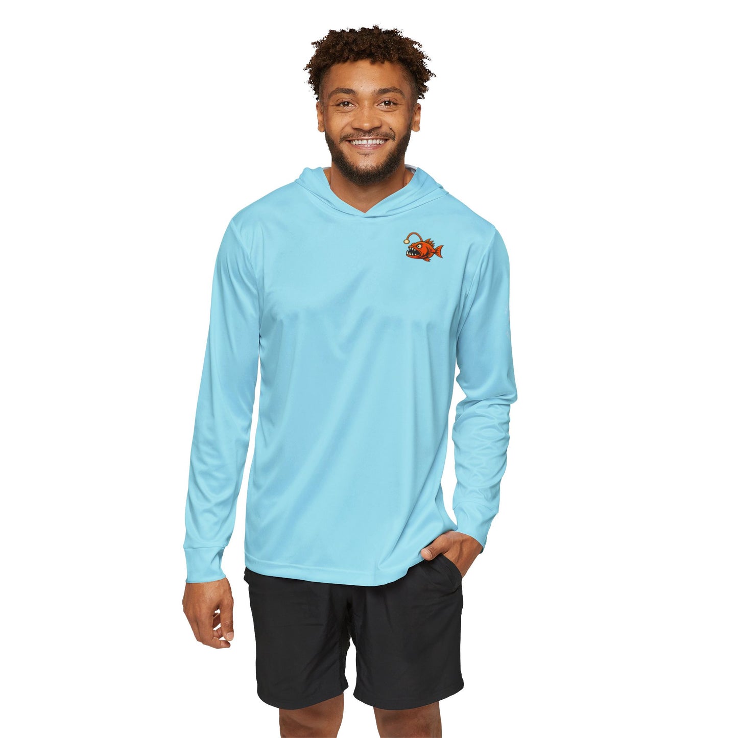 Angry George Hooded Performance Shirt- Sky Blue